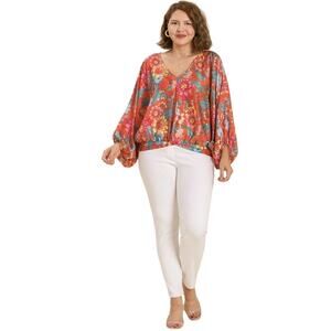 Umgee Plus size Blouse Flowers Dolman Sleeve‎ Size 1X